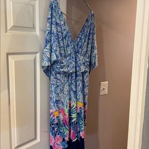 Lilly Pulitzer Blue and Pink Patterned Garment